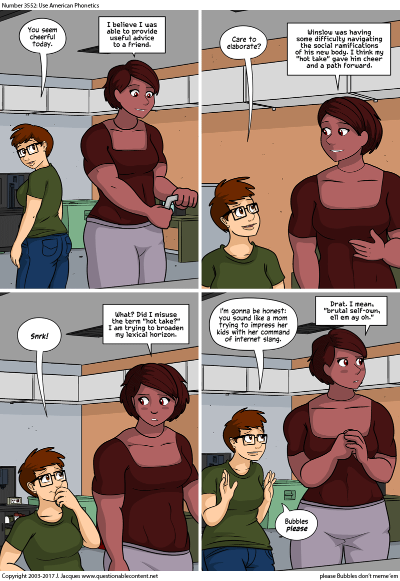 Questionable Content 22.8.2017