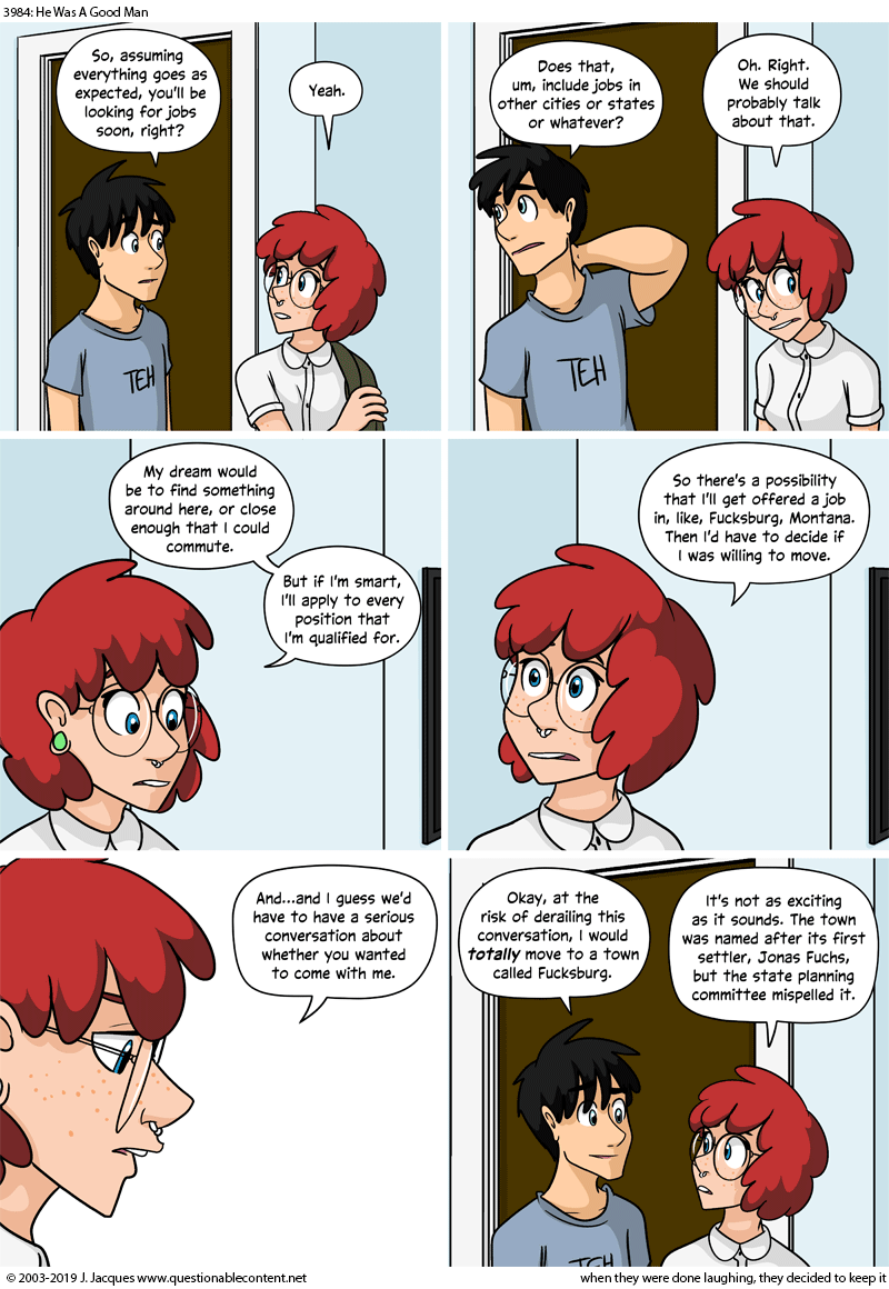 Questionable Content 18.4.2019