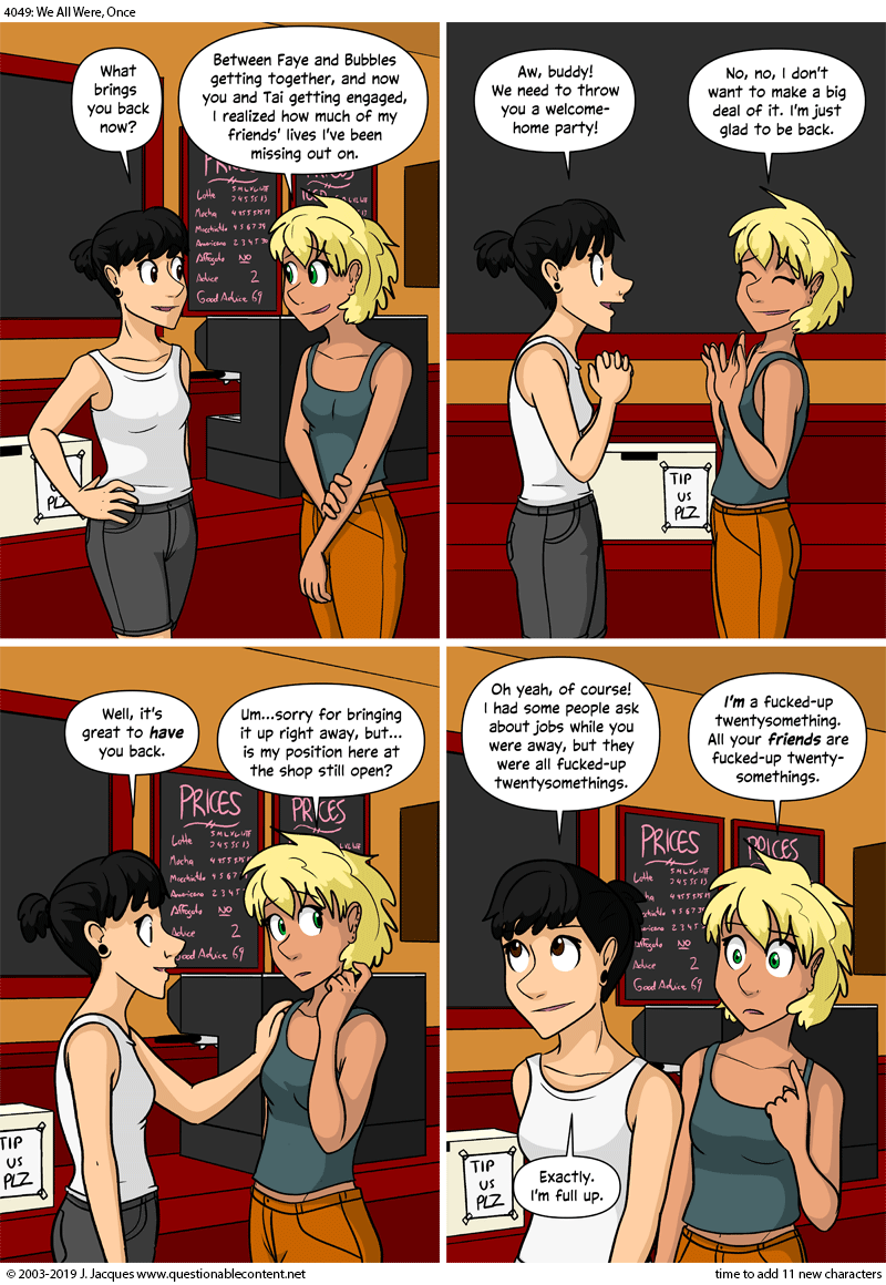 Questionable Content 18.7.2019