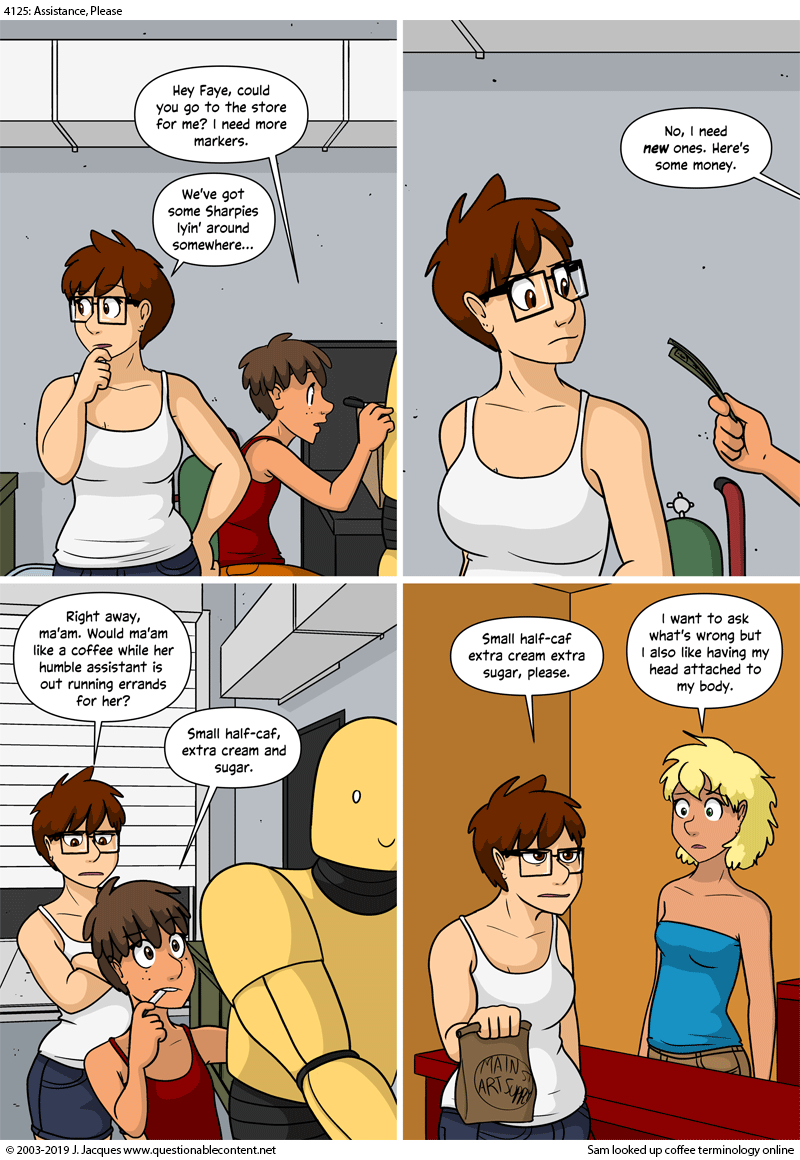 Questionable Content 1.11.2019