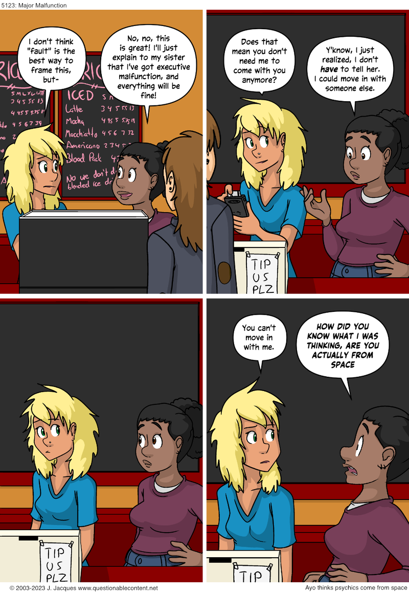 Questionable Content 30.8.2023